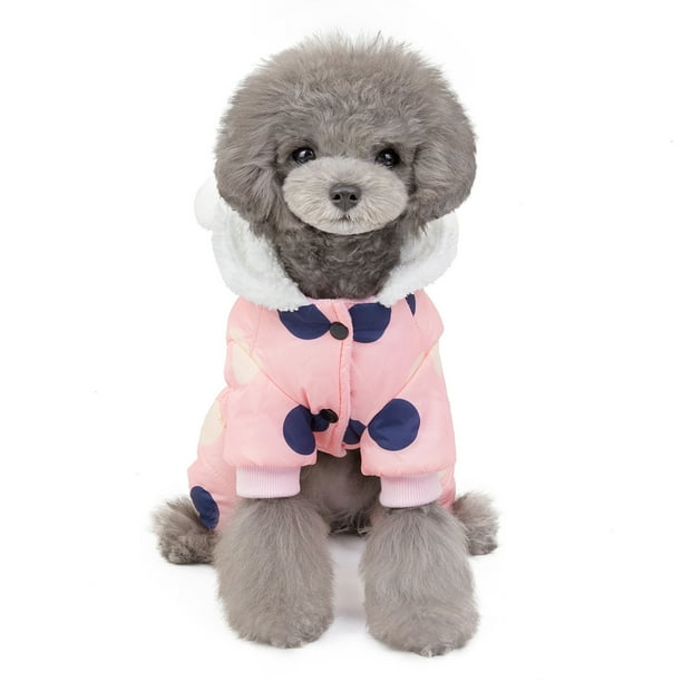 Chaqueta de invierno para perro, abrigo para la nieve, abrigo acolchado cortavientos para cachorros, chaleco de invierno para perros (rosa)