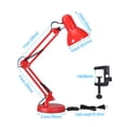 thumbnail image 6 of LED Metal Swing Arm Desk Lamp, Architect Table Lamp, Pixar Multi-Joint Adjustable Desk Lamp, Task Light for Office Bedroom Dorm Workbench Reading Study Work, Red, 6 of 7
