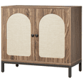 thumbnail image 3 of Rattan Sideboard Storage Cabinet with 2 Doors&Adjustable Shelf,Boho Accent Cabinet, Liquor Cabinet, Bar Cabinet, Console Cabinet for Living Room, Hallway, 3 of 7