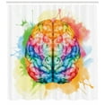 thumbnail image 3 of Ambesonne Watercolor Shower Curtain, Colorful Human Brain, 69"Wx70"L, Multicolor, 3 of 3