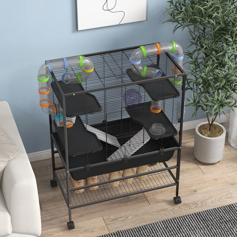 Photo inspiration: Fresh Look at Syrian Hamster Home Pawhut 4 Tier Hamster Cage With Tubes