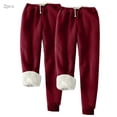 thumbnail image 2 of XFLWAM Women's Winter Warm Athletic Sweatpants Baggy Thick Sherpa Lined Joggers Plus Size Thermal Fleece Pants 2 Pack Wine Red M, 2 of 5