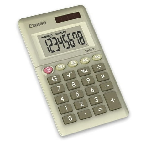 Canon Ls-270g Pocket Calculator 8 Digits Solar Panel,