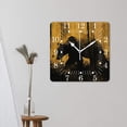 thumbnail image 3 of 10 Inch Wall Clock Battery Operated Square Clock for Office, Kitchen, Outdoor, Living Room,Bear In The Strange Forest Adorable, 3 of 4