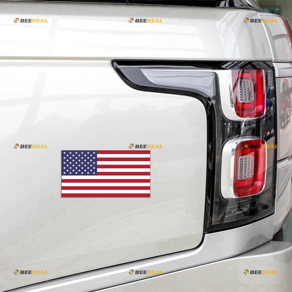 American Flag Car Magnet Magnetic Sticker Decal - 2 Pack Reflective 5" - for Truck Door Fridge Reusable Waterproof