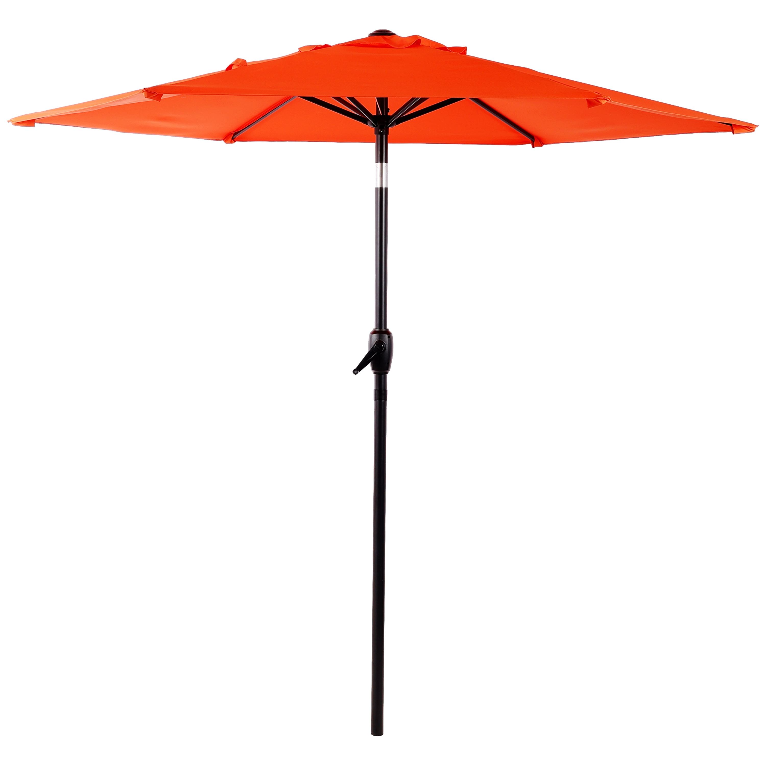 7.5 FT Patio Umbrella, Outdoor Market Yard Umbrella, Sun Shade Umbrella with Push Button Tilt and Crank Mechanism for Garden, Deck, Pool and Backyard, Not Include Umbrella Base, Orange