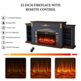 thumbnail image 4 of BOSHIRO 80" Blue Electric Fireplace with Mantel, TV Stand Fits 90" TVs, 30" Insert Heater, 4 of 7