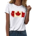 thumbnail image 4 of Cnbwig Tops for Womens Graphic Tees for Canada Day Celebration Letter Printed Maple Leaf Shirts Casual Short Sleeve Round Neck Top, 4 of 4