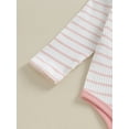 thumbnail image 6 of Bagilaanoe 3pcs Newborn Baby Girl Boy Pants Set Long Sleeve Striped Romper Tops + Trousers + Hat 3M 6M 9M 12M 18M Infant Casual Clothes, 6 of 9