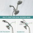 thumbnail image 4 of 6 Settings High Pressure Dual Shower Head with handheld Combo, and 71" Flexible Hose (Brushed Nickel), 4 of 8