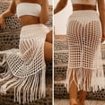 thumbnail image 5 of Women's Basic Versatile Skirt Women Solid Swimsuit Bohemian Hollow Weave Tassels Cover Up Bikini Swimwear Beach Cover-Ups Wrap Skirt, 5 of 7