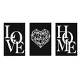thumbnail image 1 of Cuadro Decorativo de Metal con Diseño combo love home Extra grande, 1 of 4