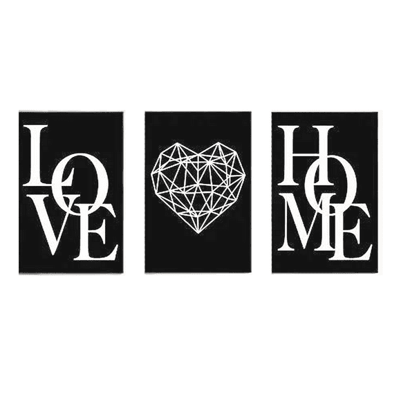 Cuadro Decorativo de Metal con Diseño combo love home  Grande