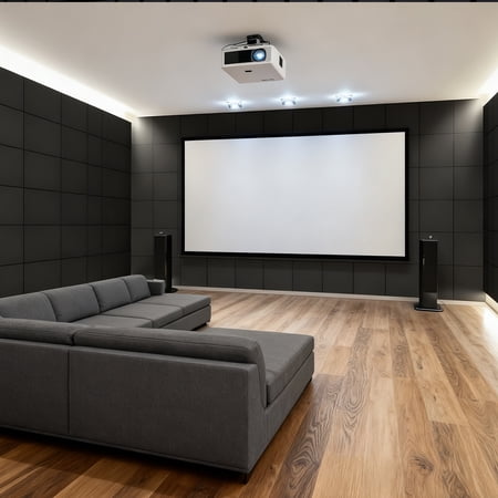 High Density Self-Adhesive Acoustic Panels 18 Pack 12"x12" Fire-Resistant Soundproofing Foam Noise Reducing Wall Panels for Recording Studio Home Theater Office Black