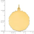 thumbnail image 2 of 14k Yellow Gold Solid Polished Plain .018 Gauge Engraveable Disc Charm 32x26mm Wide Pendant Necklace for Women, 2 of 2