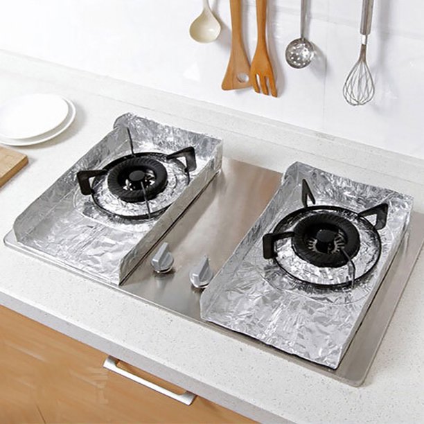 SPRING PARK 2Pcs Reusable Gas Stove Mat Burner Liner Cover Reusable