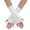 White, variant on PMVFHDE Gloves & Mittens Ladies Warm Knit Fingerless Convertible Mittens Fashion Flowers Black - One Size