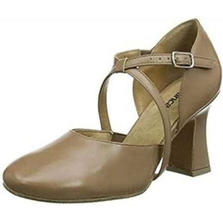 

Dance Shoes Ballroom Jazz 2.5 Heel T-Strap So Danca SD142 Caramel 4.5W Adult