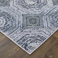 thumbnail image 2 of Feizy Marigold Transitional Geometric, Gray/Blue/White, 8' x 11' Area Rug Easy Care Stain Resistant Fade Resistant Global Floral & Botanical Floor Rug for Living room Bedroom, 2 of 9