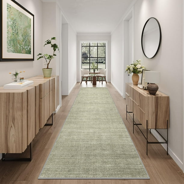 Alfombra Pasillera Art&Tuft 61x305 cm Antideslizante Lavable Verde