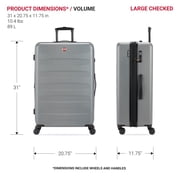 SWISSGEAR Stride Hardside Large Checked Spinner, Charcoal Gray