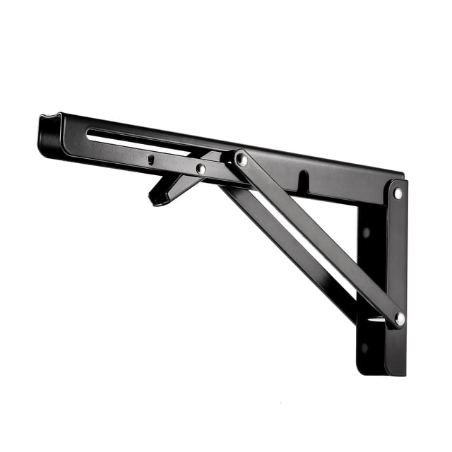 Soporte Plegable Uxcell de 9.84" para Estantes, Mesa, Escritorio, Montado en Pared, Colapsable, Largo, Negro