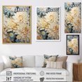 thumbnail image 4 of Designart "Minimalist Blue And Gold Mums Painting I" Mums Floater Framed Wall Decor, 4 of 5