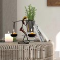 thumbnail image 2 of Nordic Metal Candlestick Abstract Character Burdened Girl Sculpture Candle Holder Handmade Figurines Home Decoration, 2 of 4