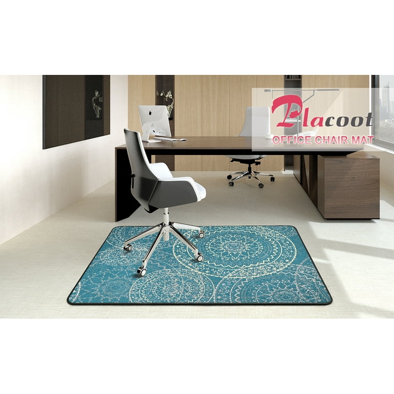 Heavy Duty Office Chair Mat for Carpet and Hardwood Floor Bohemian Desk  Chair Mat Rug 36'' x 48'' Jacquard Woven Surface Floor mats for Office Home