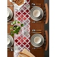 thumbnail image 5 of Red Morocco Table Runner Rustic Country Smear Street Mottled Art Tablerunners 13 x 108 Inch, Table Decorations Tabletop Scarf for Summer Gathering Holiday Farmhouse Kitchen Dining Decor, 5 of 6