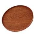 thumbnail image 4 of Plateau de Service en Bois Robuste 11.8 Po Plateaux de Petit-Déjeuner 11.8 Po Plateau de Service en Bois Fait Main Bois Robuste Simple Élégant Rond Multifonction Plateau à Thé en Bois pour Café Bureau Table à Manger, 4 of 7