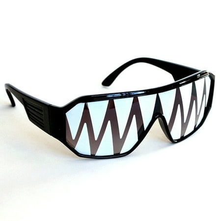 Macho Man Black Shark Tooth Sunglasses Randy Savage Costume Wrestler Party WWF