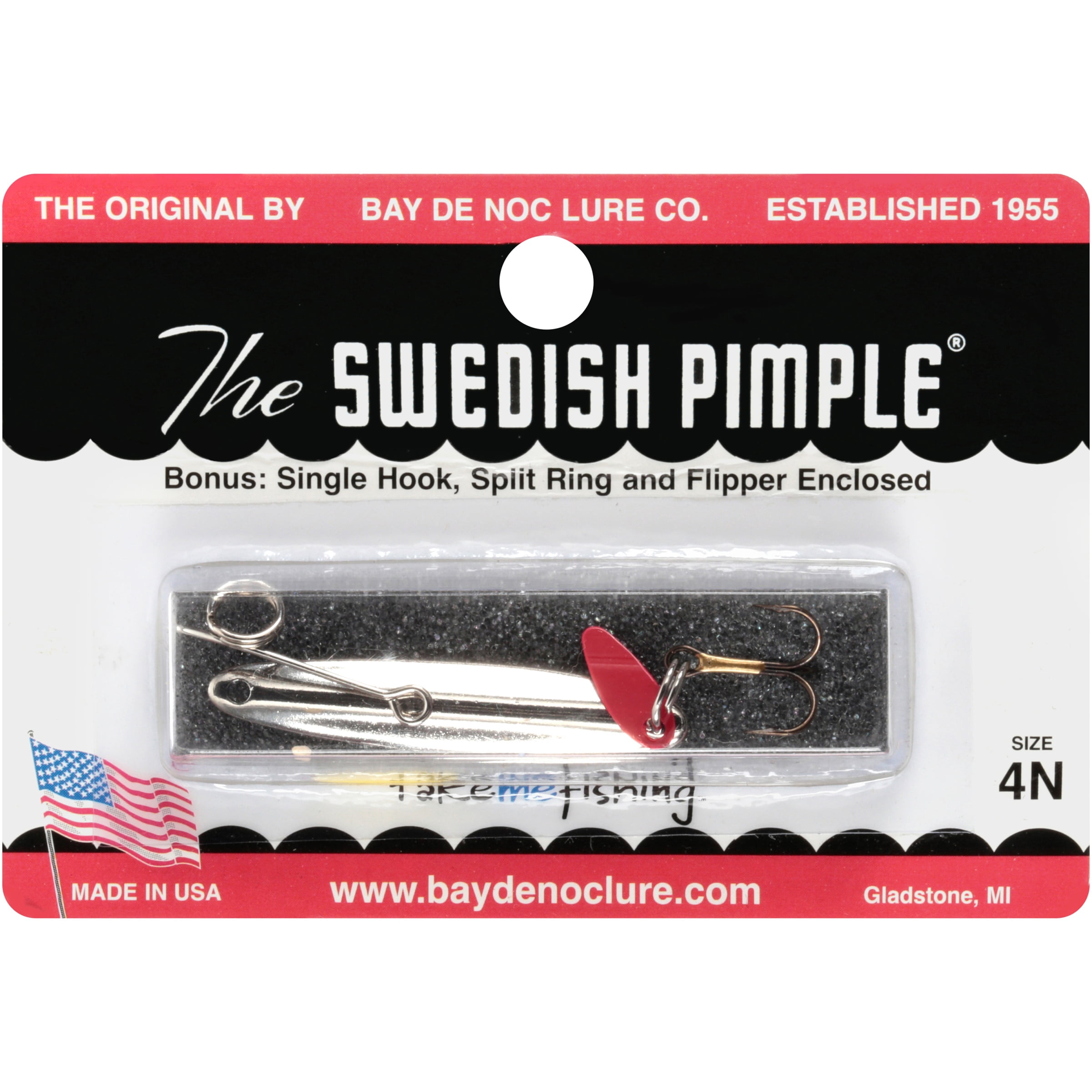 Bay de Noc Swedish Pimple Jigging Spoon 1/4oz Nickel