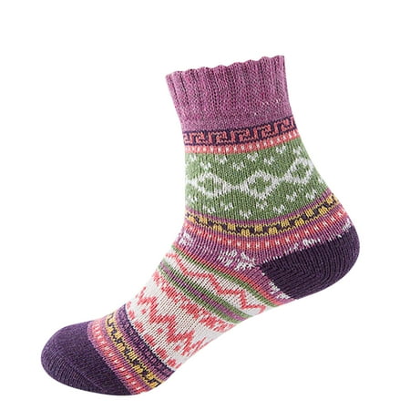 

ZMHEGW Socks For Women Casual Colorful Ethnic Style Knitted Socks For Women