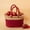 Red, variant on Color Block African Market Basket with Leather Handles, 12 Inch Wide (Green)