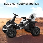 TOKTOO 24 Volt Ride On Toys for Big Kids, Kids Ride On ATV with 4 Motors, Remote Control, Shock Absorber & LED Headlights, 4WD Battery Powered ATV for Kids Age 5-12, White