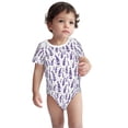 thumbnail image 2 of Yiaed Lavender Flowers Print Infant Climbing Short Sleeve Onesie One-Piece Baby Bodysuit Clothes 0-12 Months -2 Years, 2 of 6