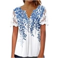 thumbnail image 1 of Camisetas con estampado floral con cuello en V para mujer Blusas femeninas cómodas de encaje con estilo Tops OAVQHLG3B Store lin121212, 1 of 5