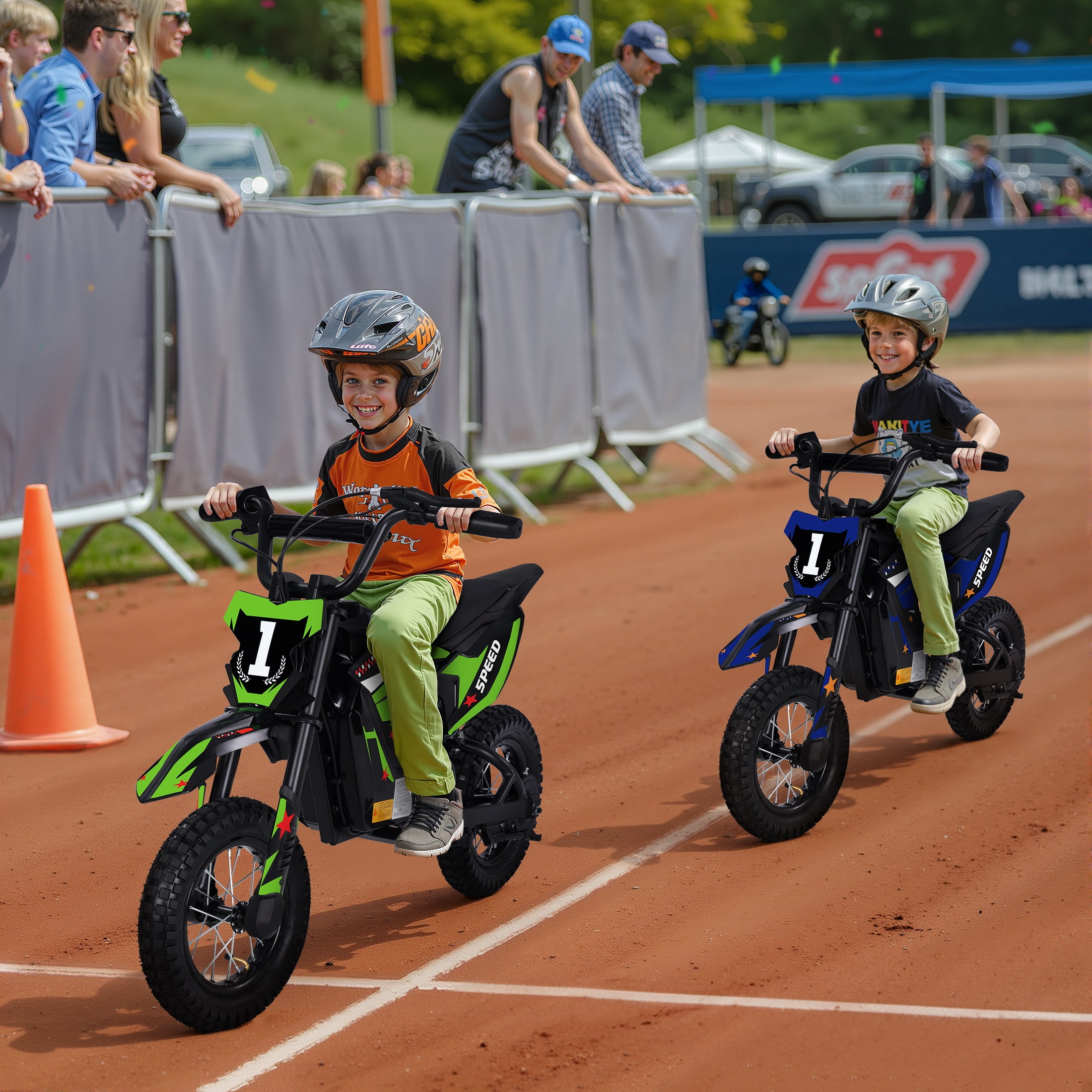 Wisairt 36V Kids Electric Dirt Bike, 15.5 mph High-Speed Electric Motorcycle Ride on Dirt Bike for Kids Aged 5-10, 133 lbs Max Load, 10-mile Range, Waterproof Seat, Twist Grip Throttle, Green