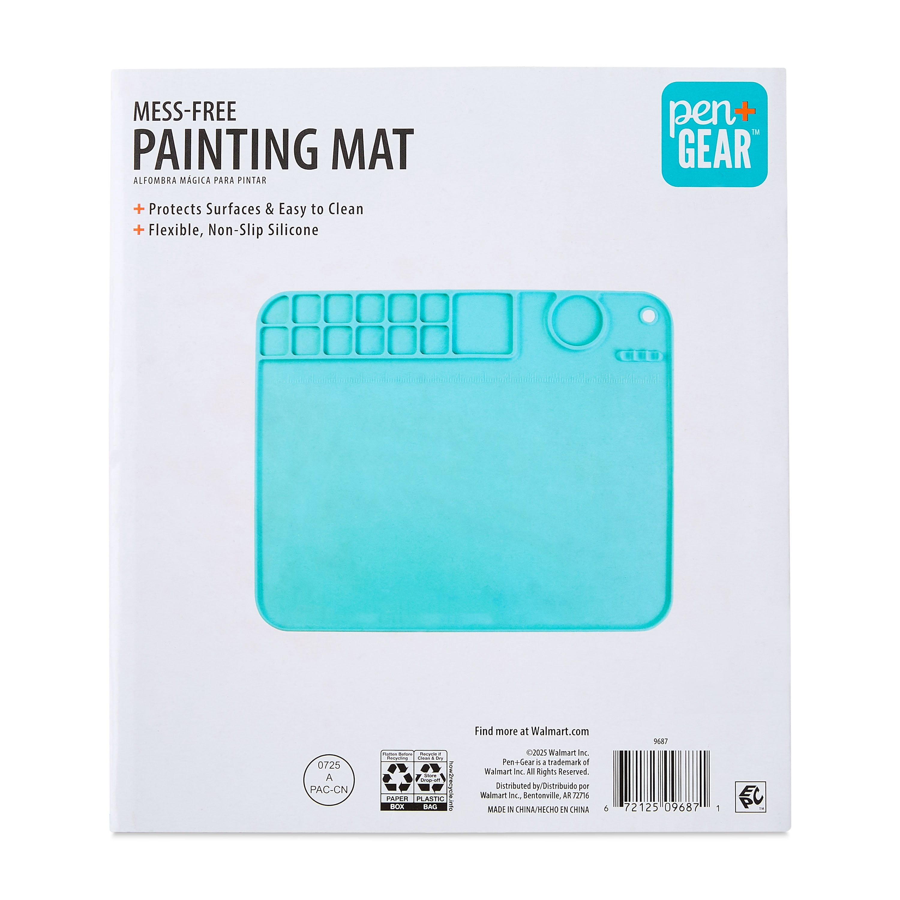 Pen+Gear Silicone Painting Mat with Paint Cup, Mess-Free Art Mat for Kids