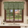 thumbnail image 6 of 2 Pack Japanese Valances for Windows Bedroom Living Room Window Treatments, Green Rustic Retro Pastoral Floral Leaves Rod Pocket Valance Drapes Short Kitchen Curtains Over Sink 42"x18", 6 of 8