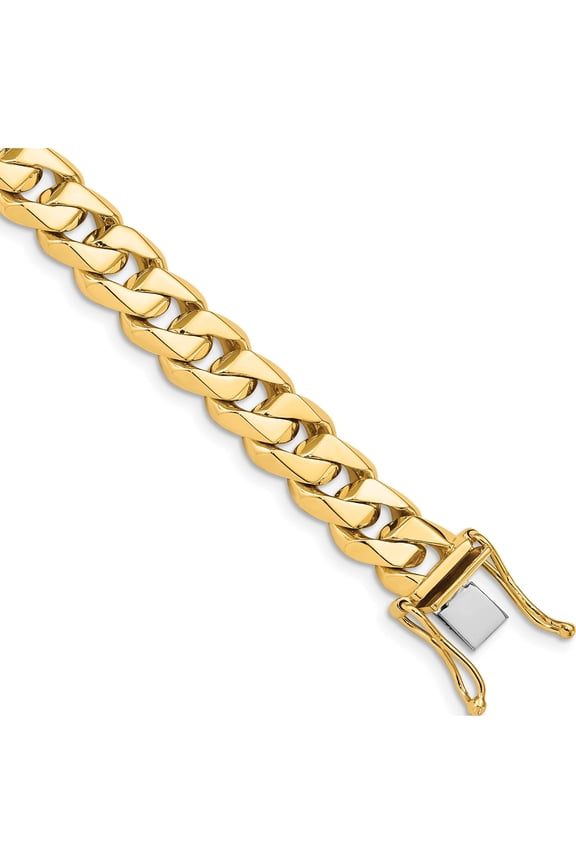 14K Yellow Gold 8.6mm Hand-Polished Traditional Link Chain (8 X 8.6) Made In Peru lk119-8