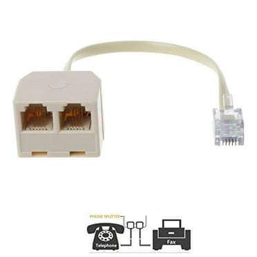 HPDL Telephone Splitter, RJ11 6P4C 1 Male to 2 Female Adapter,2 RJ11 Way Fast FAST