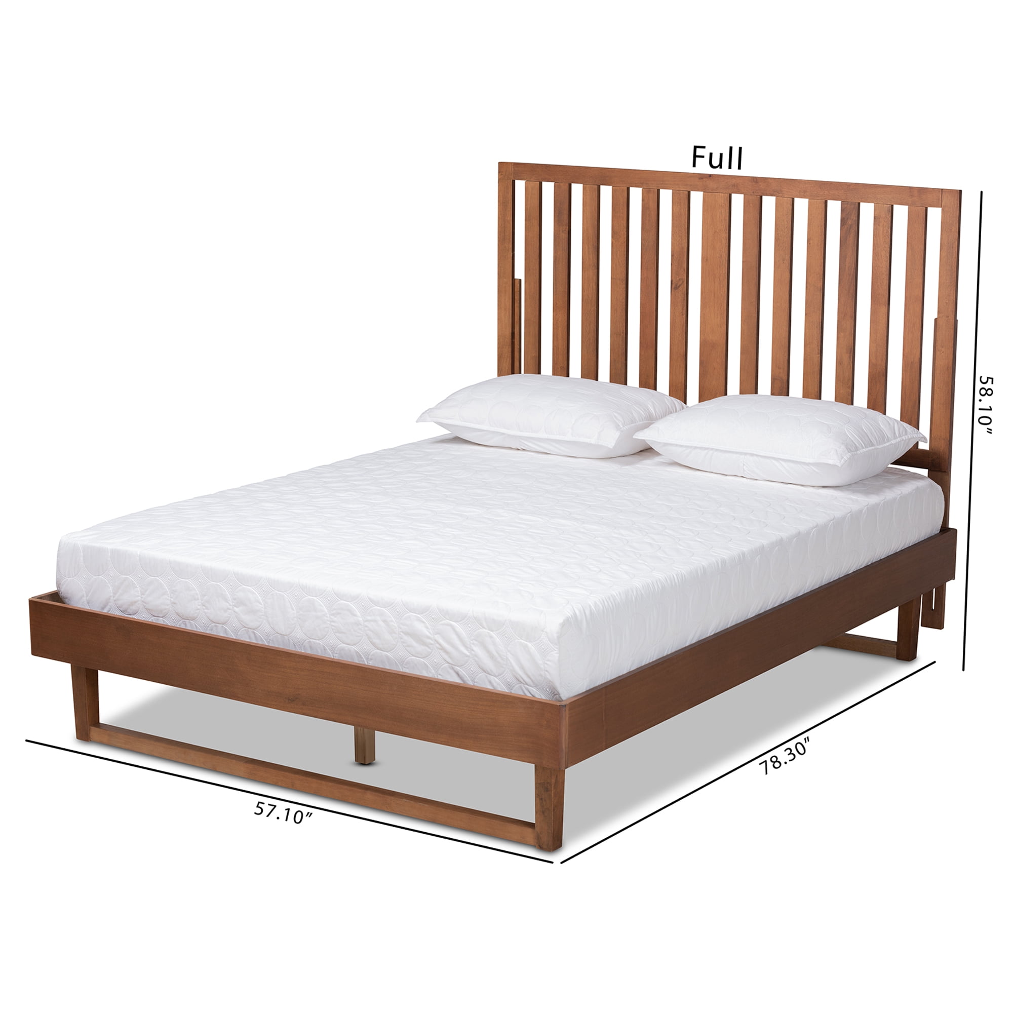 Baxton Studio Marin Contemporary/Modern Engineered Wood Platform Bed, King, Walnut Brown