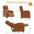 thumbnail image 3 of CL.HPAHKL Bedroom Recliner Chair, Adjustable Modern Reclining Chair with Thick Seat Cushion and Lumbar Support Home Theater Recliner Single Sofa Chairs PU Leather for Living Room Small Spaces, Tan, 3 of 7