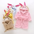 thumbnail image 2 of LYMAYTER Girls Boys Flannel Robe Girls Hooded Bathrobe Toddlers Soft Fuzzy Pajamas for Kids 1-12Y, 2 of 7