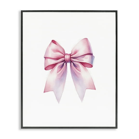 Stupell Industries Symmetrical Pink Bow Fashion Painting Black Framed Art Print Wall Art, 11 x 14