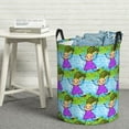thumbnail image 3 of DouZhe Waterproof Collapsible Large Laundry Baskets, Whimsical Doodle Smile Girl Prints Circular Hamper with Handles, 3 of 6