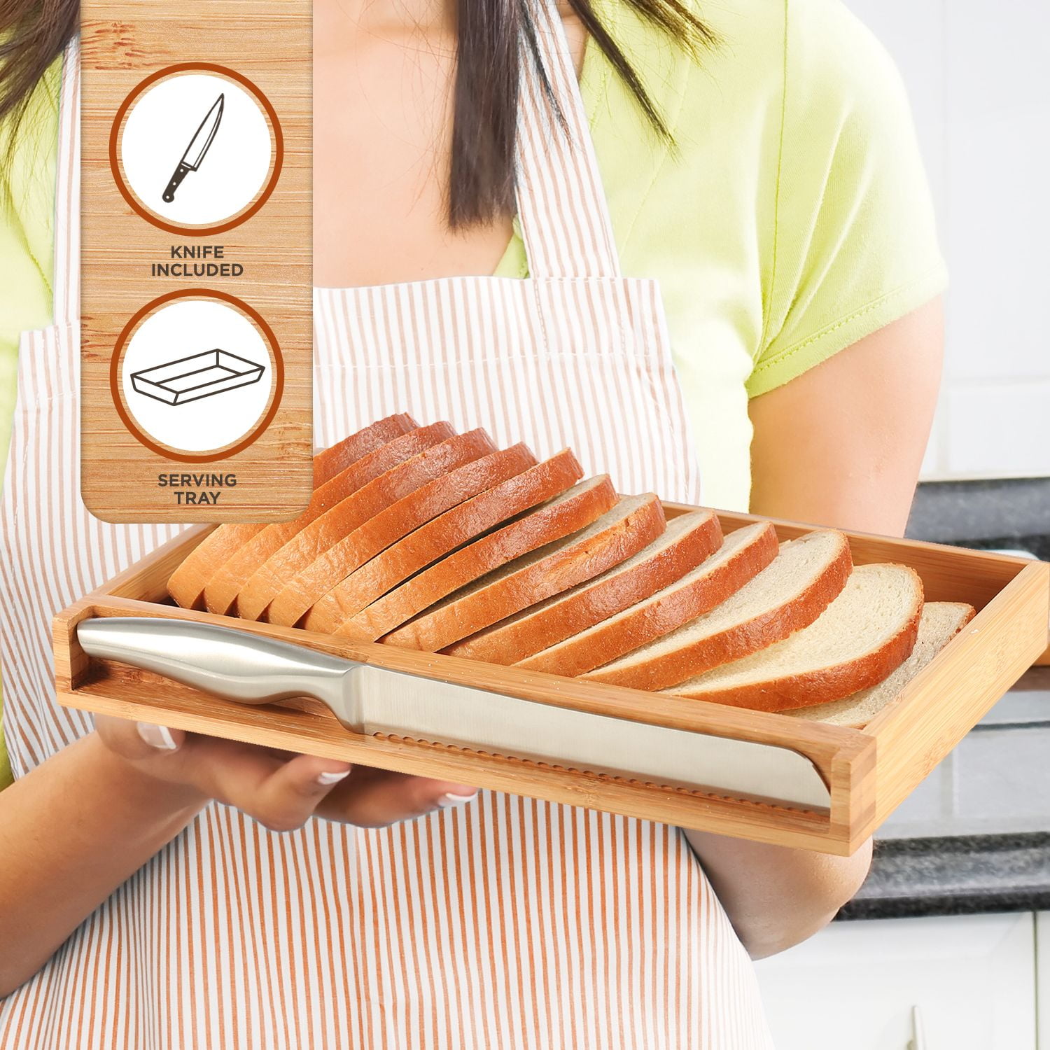 Bamboo Bread Slicer - Foldable, Adjustable Knife Guide And Board For Even  Loaf Cutting - Food Preparation Tool For Home Bakers By Classic Cuisine :  Target