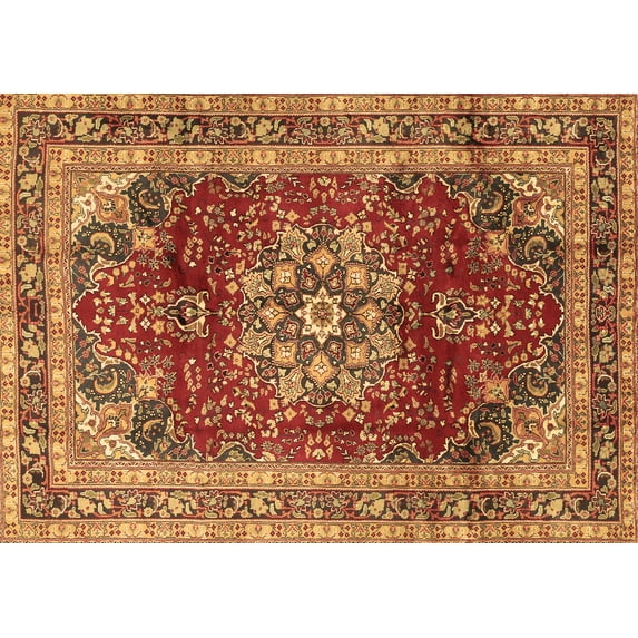 Ahgly Company Indoor Rectangle Persian Brown Traditional Area Rugs, 8' x 12'